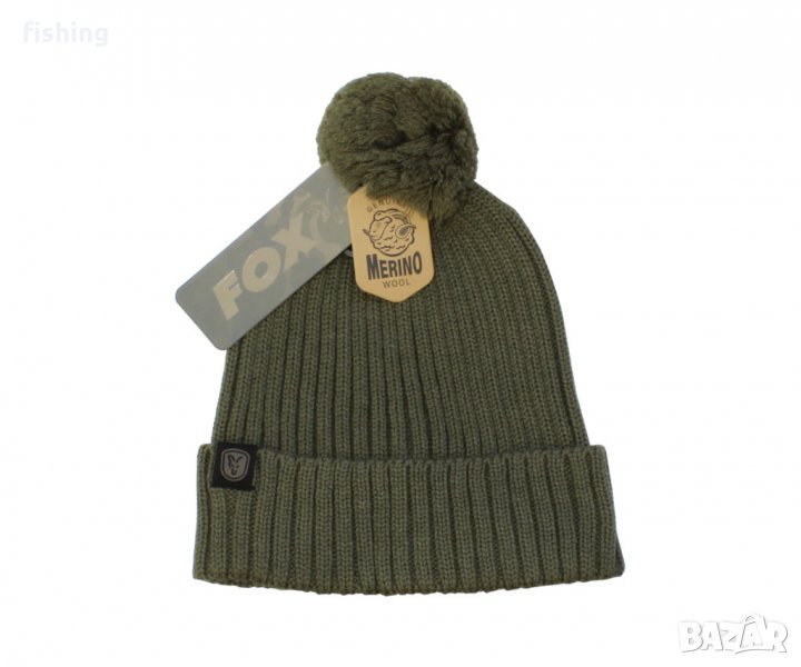 Шапка Fox Merino Bobble Hat - Olive, снимка 1