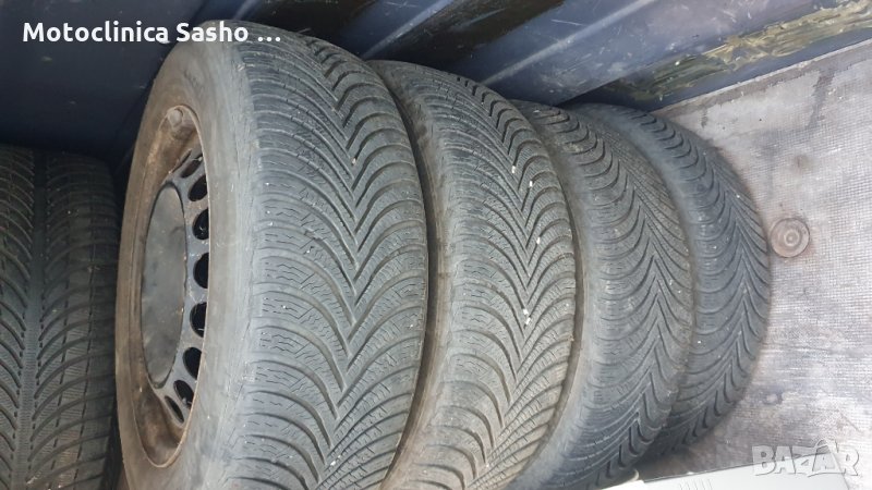 Зимни гуми с джанти за Мерцедес 195/65-15 на 2 зими 6мм., снимка 1