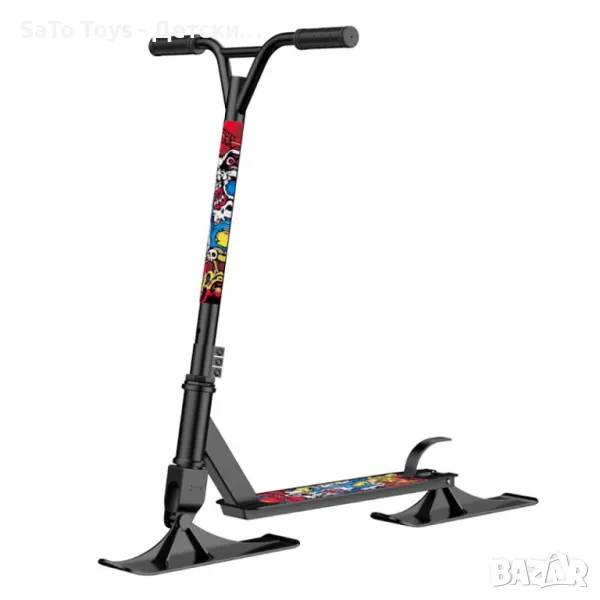 Екстремна тротинетка 2 в 1 за сняг и асфалт - XN14 Черен, снимка 1