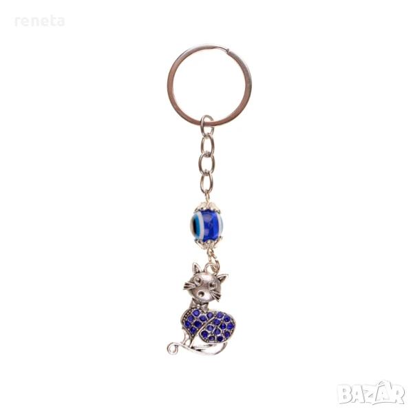 Ключодържател котка, Метал, 3х3 см, снимка 1