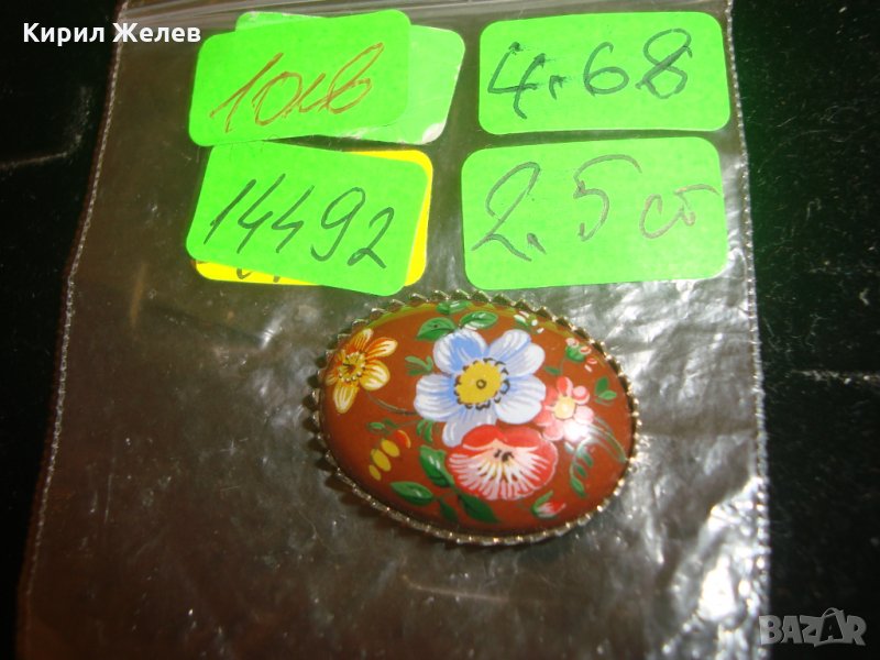 РИСУВАНА РЕТРО АРТ АПЛИКАЦИЯ БРОШКА ВИНТИДЖ 14492, снимка 1