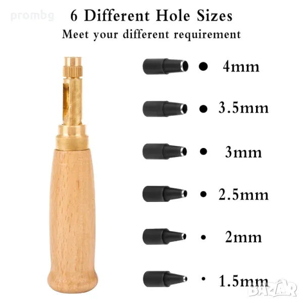 кожарска, сарашка ротационна замба с 6 накрайника, 1,5мм-4мм, снимка 1