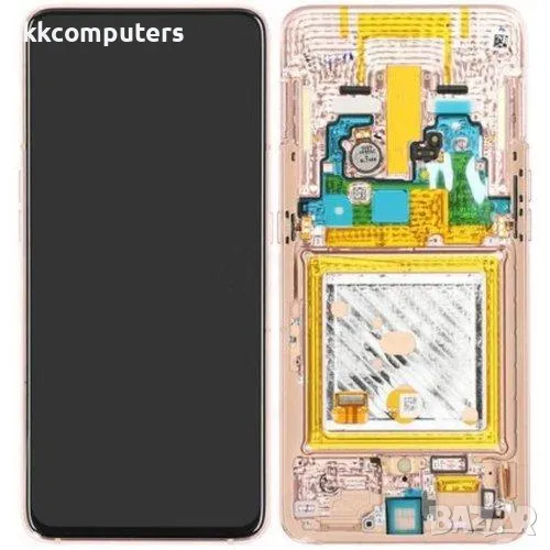 LCD Дисплей С РАМКА за Samsung SM-A805F Galaxy A80 / GH82-20348C / Златен / Оригинал Service Pack Ба, снимка 1