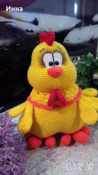 Великденски подаръци. Пиле в розово. Плетена играчка. Ръчно изработена., снимка 1