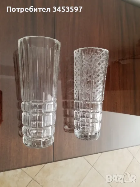 3 стъклени  релефни вази, снимка 1