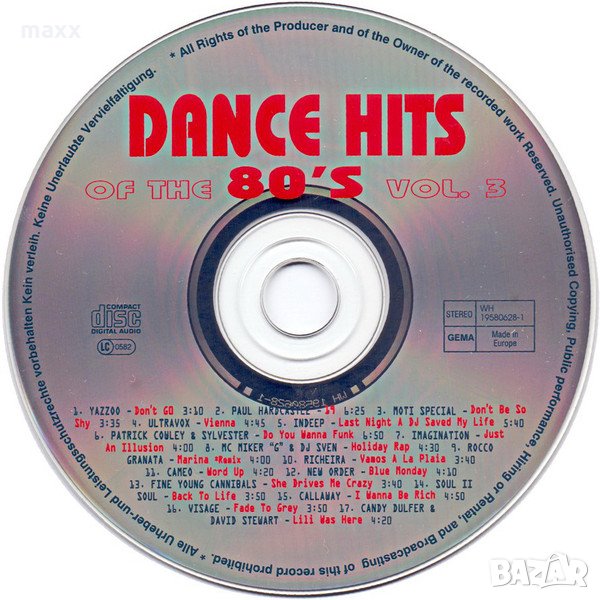 CD диск Various ‎– Dance Hits Of The 80's Vol. 3 без кутия и обложка, снимка 1