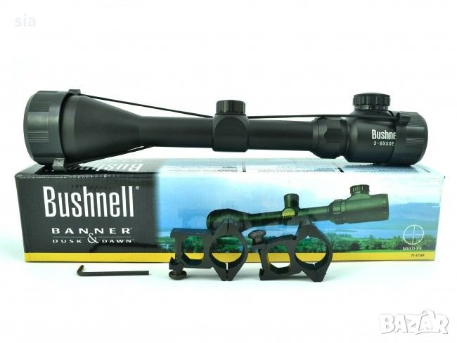 Далекобоен оптичен мерник Bushnell 3-9X50E, оптика, снимка 1