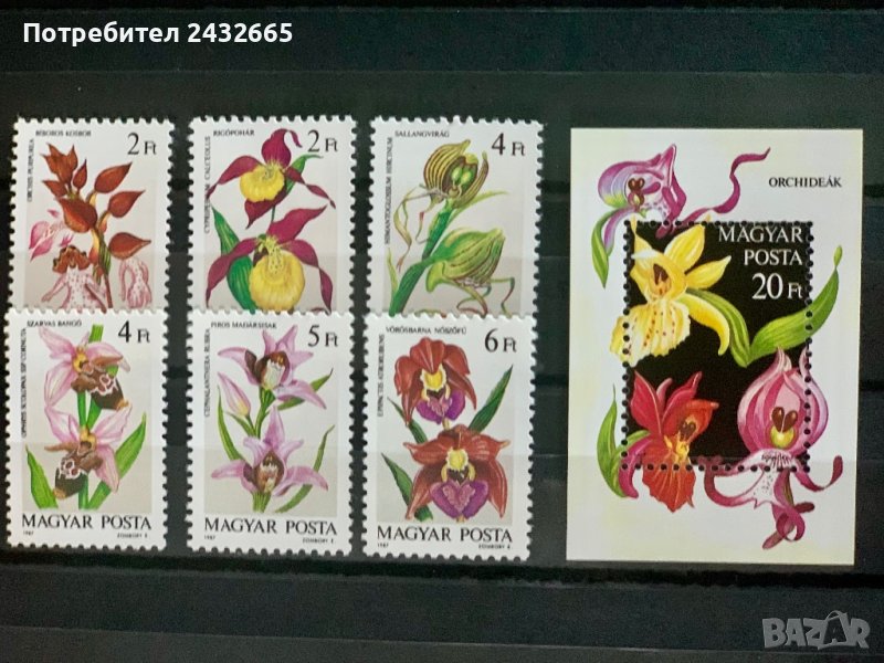 1091. Унгария 1987  = “ Флора. Орхидеи. “, **,MNH, снимка 1