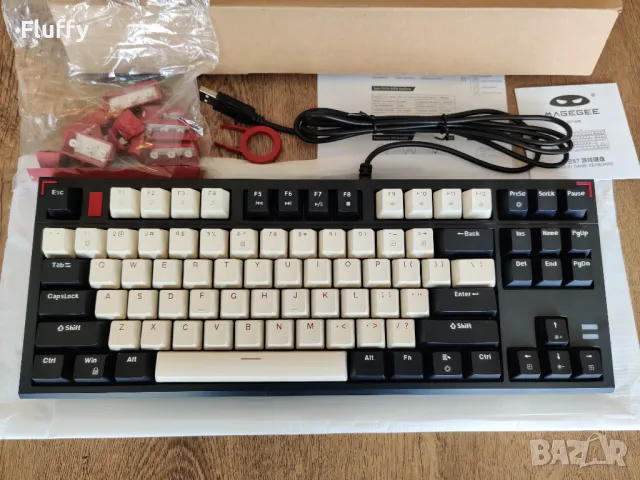 Геймърска механична клавиатура MageGee 87 – Blue/Brown switch - LED , снимка 6 - Клавиатури и мишки - 47919444