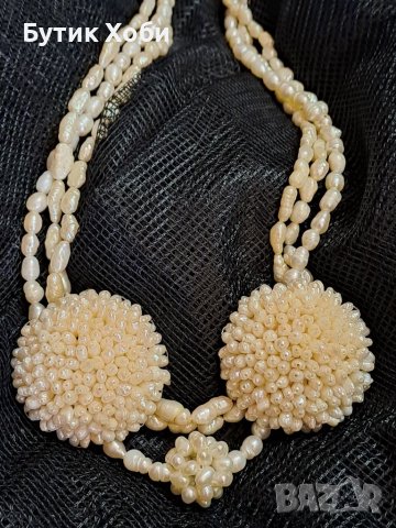 Страхотен ретро комплект естествени перли , снимка 2 - Антикварни и старинни предмети - 39359797