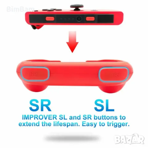 Joy-con Grip§ & Accessories set for Nintendo Switch - Red / Blue / SWITCHON, снимка 4 - Образователни игри - 48739694