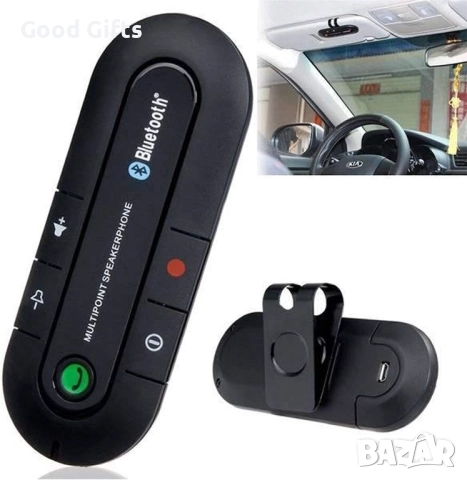 Bluetooth Хендсфри за кола – Multipoint Speakerphone, Безжично устройство за разговори по време на ш, снимка 4 - Аксесоари и консумативи - 52106105