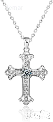 Byourcher Модна бижутерийна огърлица за мъже/жени, 0.5ct VVS1 D цвят моасанит диамант