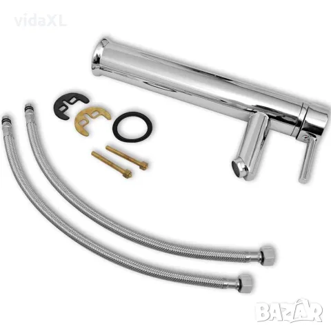vidaXL Мивка за баня със смесител, керамична, кръгла, бяла, снимка 8 - Мивки - 56146382