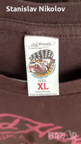 Тениска Ed Hardy x Christian Audigier True love, Size XL (Made in USA), снимка 7 - Тениски - 55788930