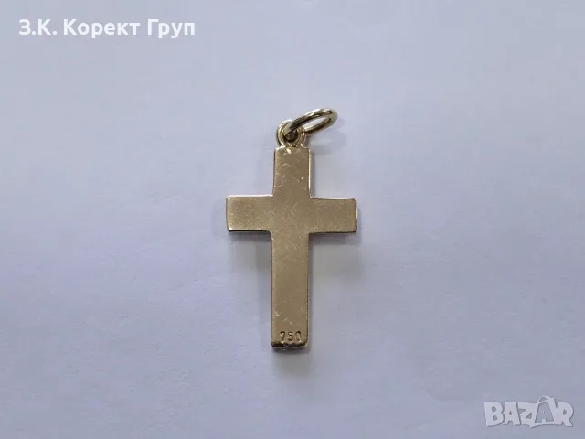 Златен Кръст 18К 750 / 1,71 гр., снимка 2 - Колиета, медальони, синджири - 56150776