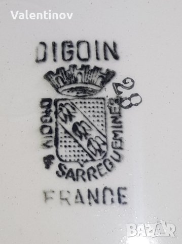 Старинен керамичен сервиз за супа - Sarreguemines- Франция , снимка 4 - Сервизи - 44464760