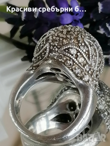 Впечатляващ, масивен сребърен пръстен, снимка 4 - Пръстени - 54061221