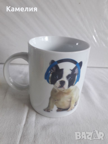 Чаша с куче - френски будог, снимка 1