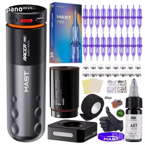MAST Racer Pro super hertz tattoo kit Комплект за татуиране, с две батерии.Татуировки/татуси., снимка 10 - Друго оборудване - 52637497