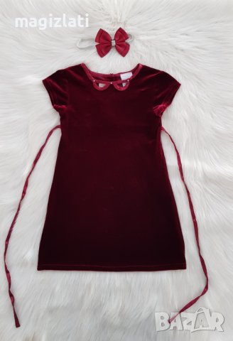 Детска рокля червено кадифе 4 години, снимка 11 - Детски рокли и поли - 42889310