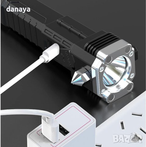 4263 Туристически Led фенер за оцеляване с чукче компас Резачка Магнити USB, снимка 8 - Къмпинг осветление - 42921242