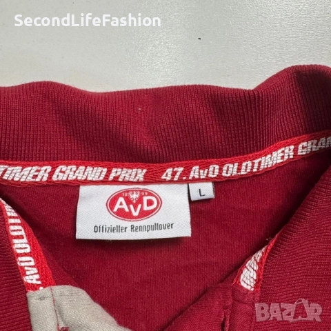 47 AVD Oldtimer Grand Prix Nurburgring 2019 Поло тениска с дълъг ръкав мъжка блуза червена, размер L, снимка 2 - Суичъри - 52874839