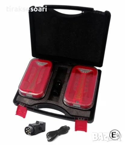 12V 24V Комплект Безжични LED Диодни стопове за ремарке каравана 16 см