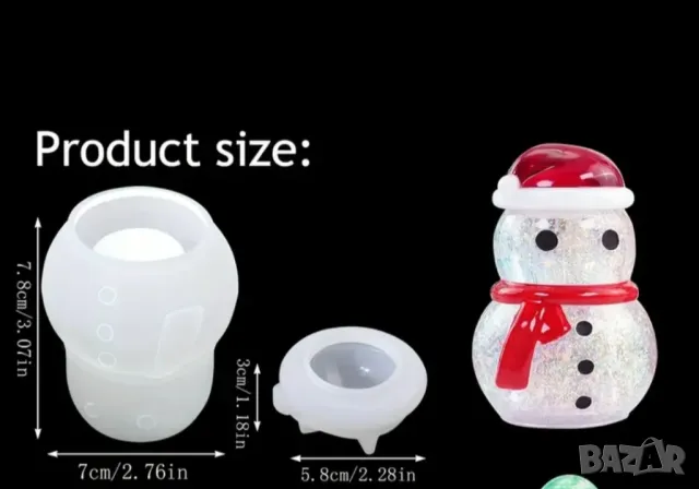 Молд бурканче снежен човек , снимка 4 - Форми - 47368749