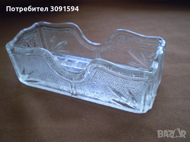 Арт Деко  поставка за клечки за зъби стъкло, снимка 2 - Аксесоари за кухня - 36464869