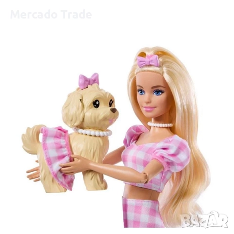Кукла Барби с кученце и аксесоари, Розов, снимка 4 - Кукли - 52656393