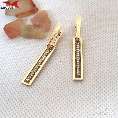 Обеци с 14К златно покритие 2141842, снимка 2 - Обеци - 52890651