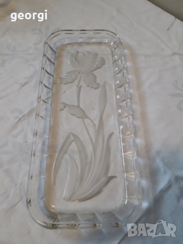 Стъклено плато поднос   17/1, снимка 3 - Чинии - 31640828