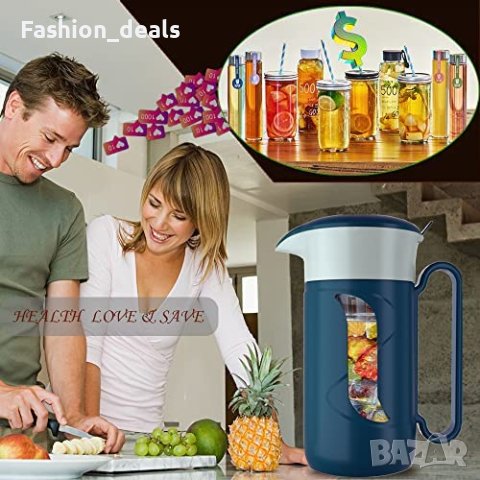 Нова кана с филтър за напитки Кафе Чай топли студени 1,5 литра кухня, снимка 7 - Други - 40470079