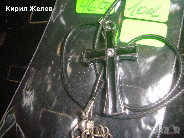 АРТ КРЪСТ с ЦИРКОН КРИСТАЛ КОЛИЕ СТОМАНА 209681, снимка 3 - Колиета, медальони, синджири - 32101884