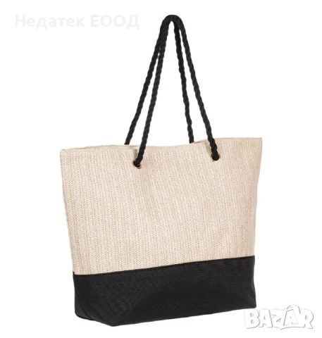 Плажна чанта, Екрю, 38x16x38см., снимка 2 - Чанти - 50698394