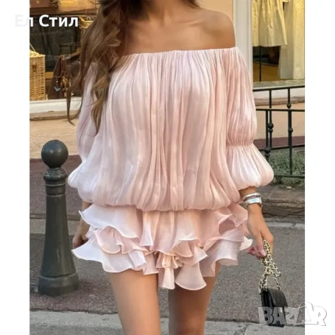 💕гащеризон от разливна материя с отворени рамене, снимка 6 - Гащеризони - 54076255