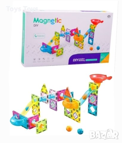 Магнитен конструктор 47 и 61 части, снимка 2 - Играчки за стая - 42875171