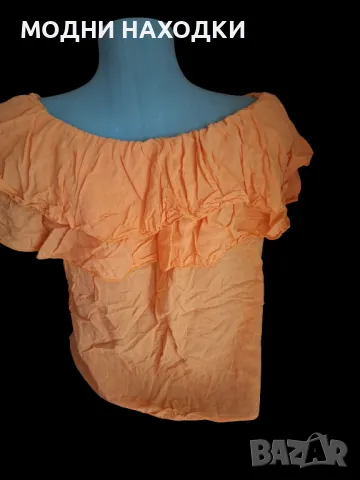 Дамска оранжева блузка, снимка 2 - Тениски - 49667091