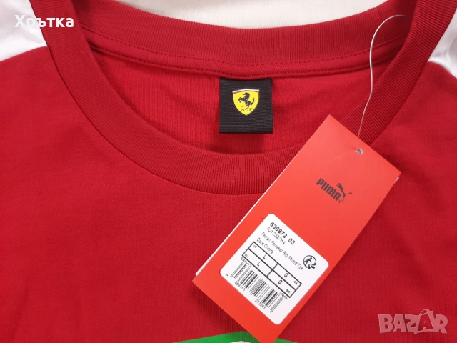 Puma Scuderia Ferrari F1 Shield - Оригинална мъжка тениска размер L, снимка 9 - Тениски - 52666446