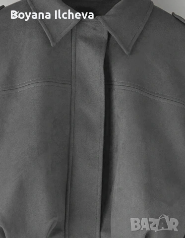 Дамско бомбър аке от антрацит, снимка 5 - Якета - 54320644