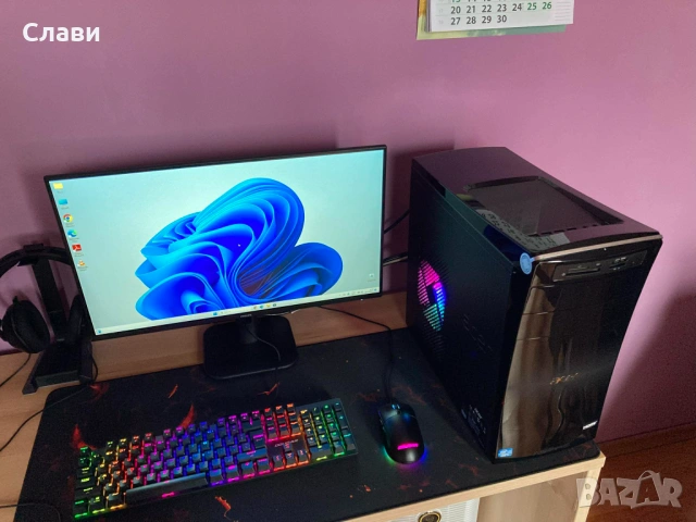 Геймърски компютър Acer Aspire AMD 8x3,30GHz, NVIDIA GTX 750Ti, SSD, Windows 11, снимка 4 - Геймърски - 54016745