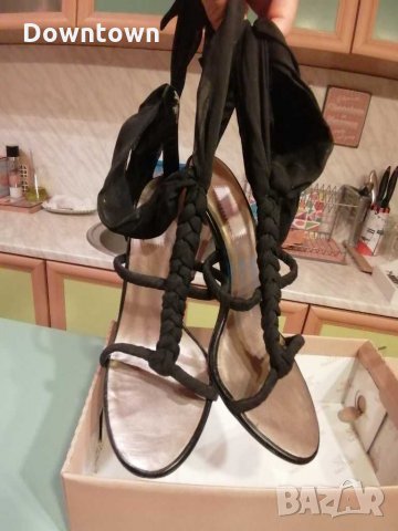 LJO by Jennifer Lopez, черни сандали с връзки и елементи от естествена кожа , снимка 5 - Дамски обувки на ток - 29711116
