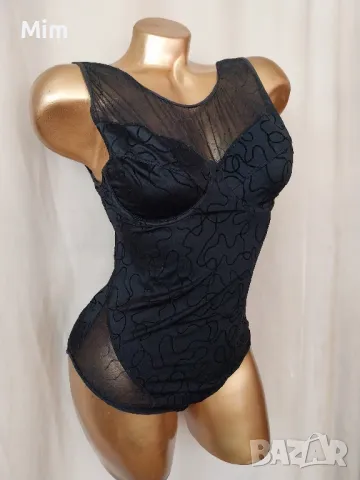  Резервирани 85 С Черно еластично боди , снимка 1