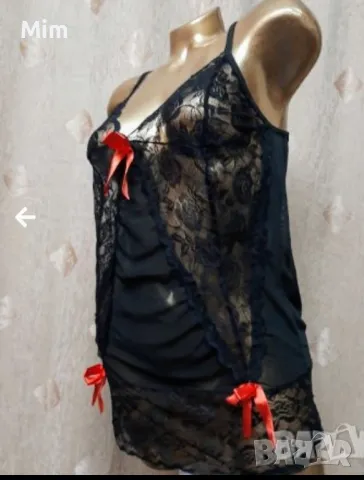 S/M Черна дантелена нощничка , снимка 3 - Корсети, бюстиета, топове - 47544686