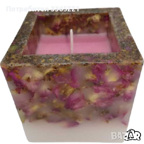 Куб с лавандула свещи, снимка 2 - Ръчно изработени сувенири - 37941553