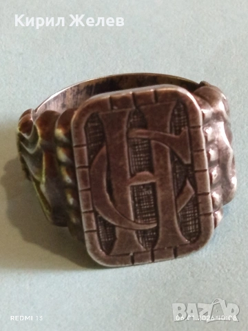 Винтидж сребърен пръстен с монограм орнаментиран майсторска ръчна изработка 51815, снимка 10 - Пръстени - 53003050