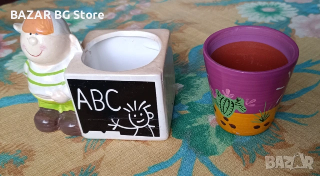 Комплект керамични саксии за кактуси и сукуленти. Нови., снимка 2 - Саксии и кашпи - 53939486