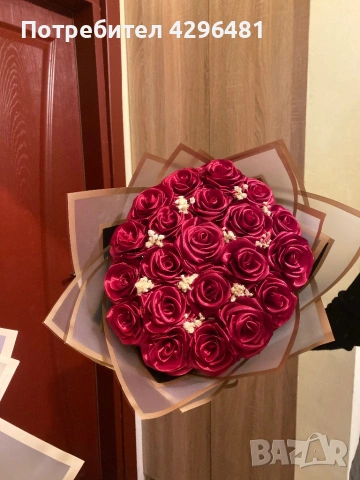 Вечен букет с рози и гипсофила