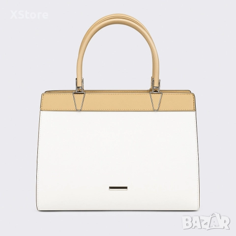 Модерна дамска чанта с двуцветен дизайн, снимка 5 - Чанти - 52585417